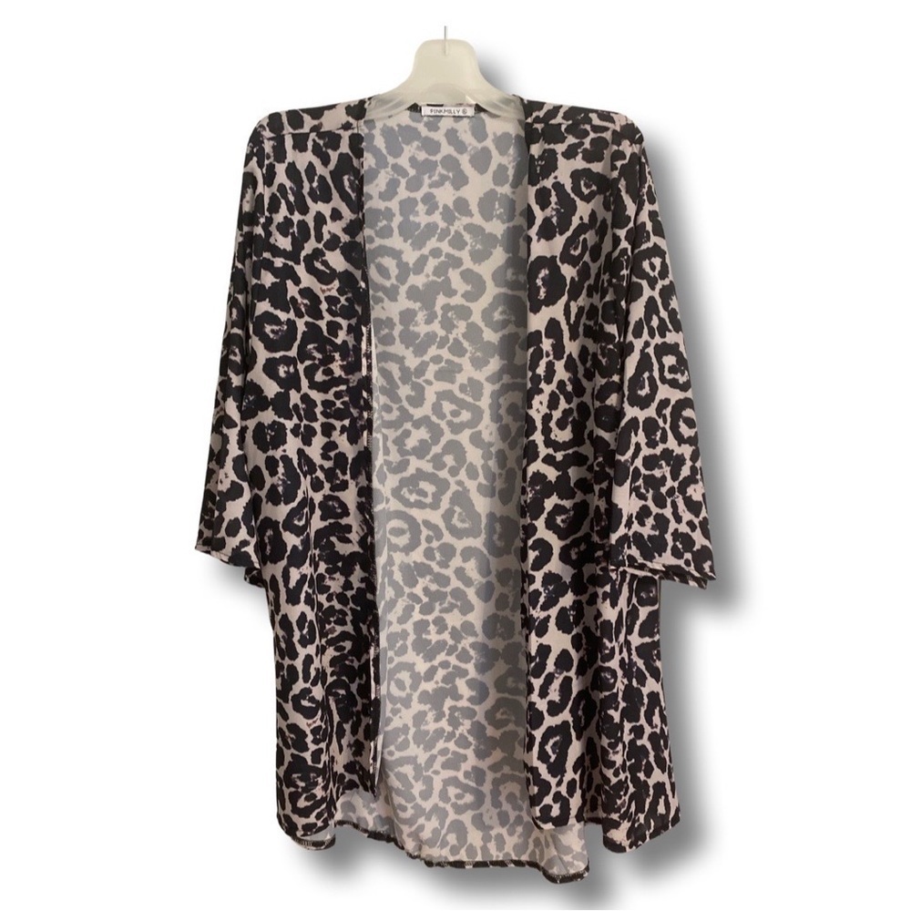 Pink Milly Women’s Animal Print Open Cardigan Top XL